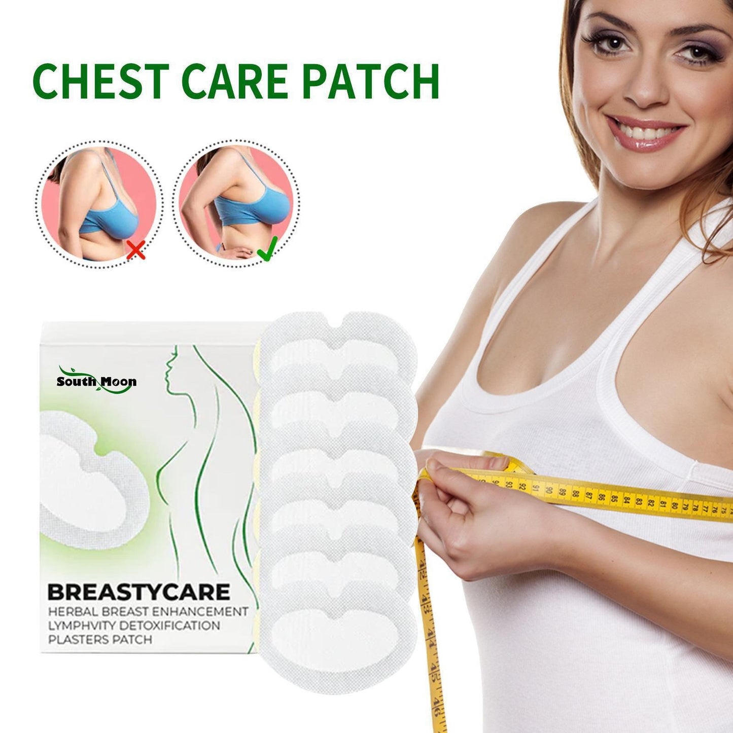 Breast care patch to prevent sagging and shrink breasts, firm and restore elasticity to breasts